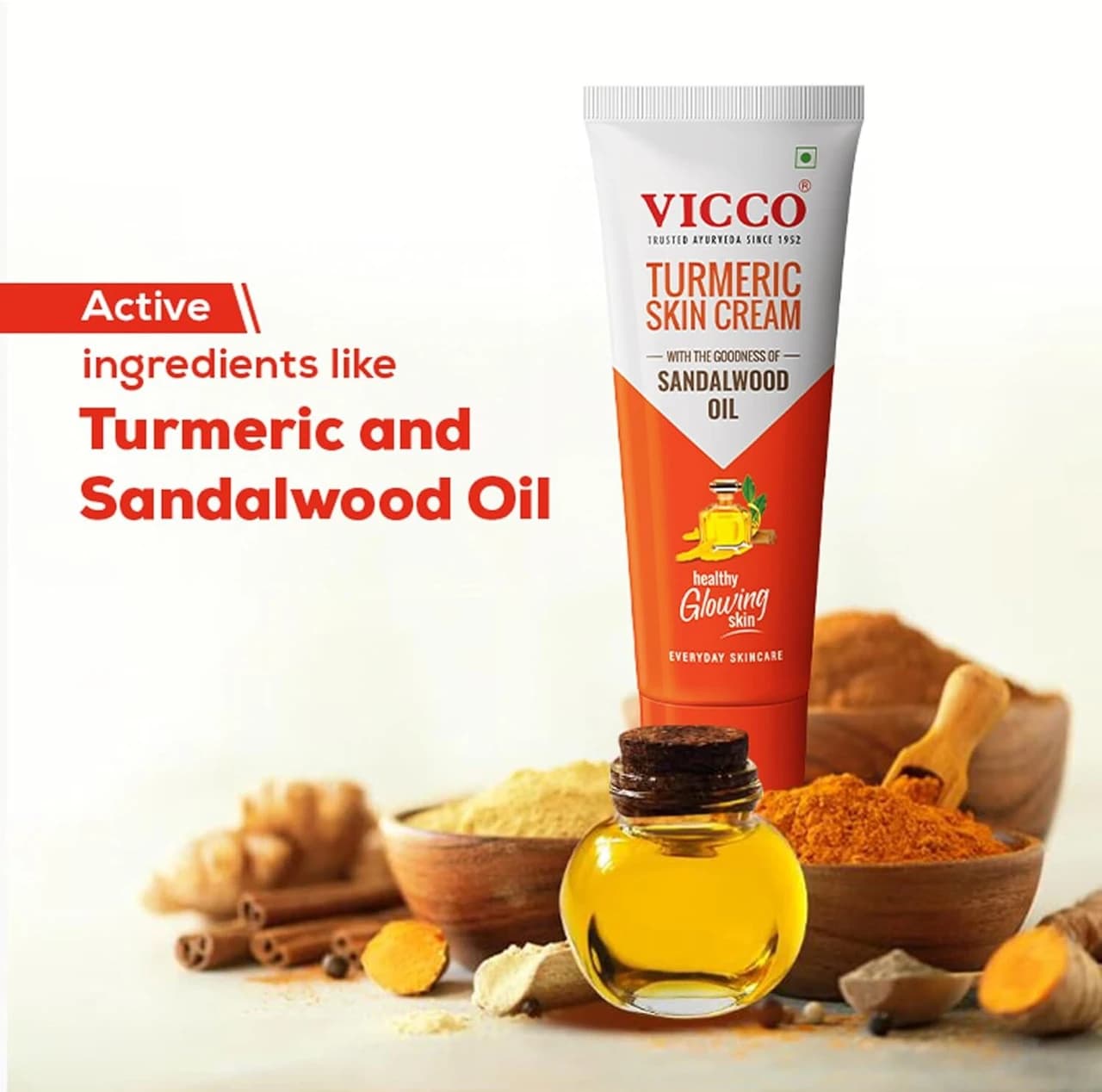 Vicco Turmeric Skin Cream With Of Sandalwood Oil(30g)