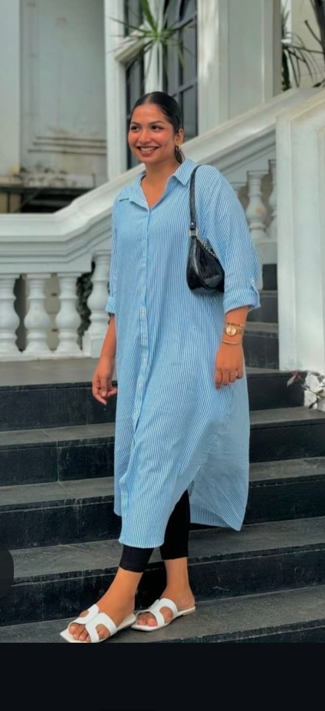 Urban Stripe Oversized Shirt for Women