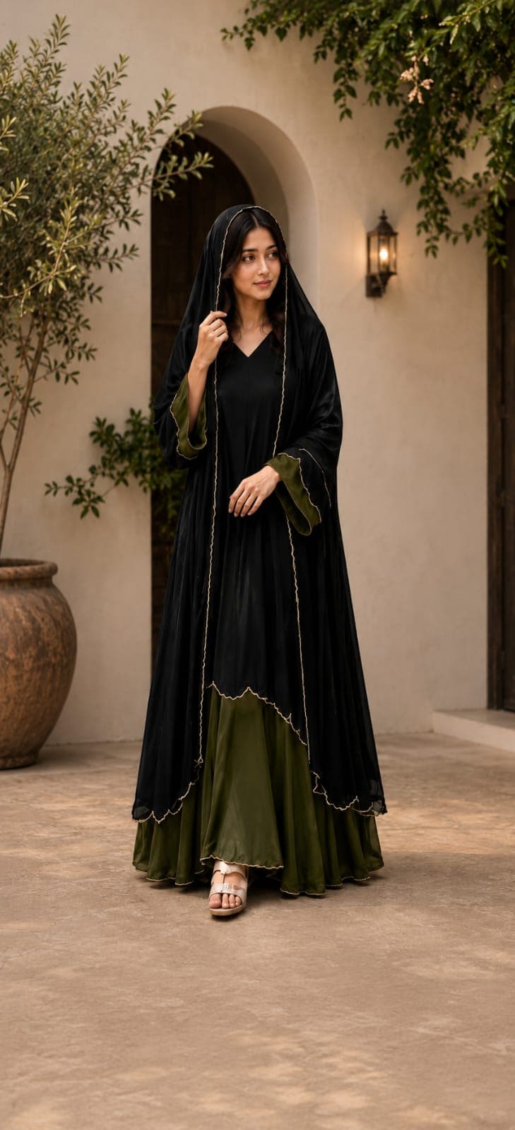Royal Chanderi Anarkali Skirt Set for Women