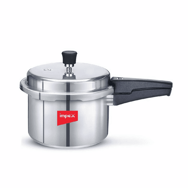Impex 3 Litre Aluminium Both Gas Stovetop & Induction Pressure Cooker (Silver)