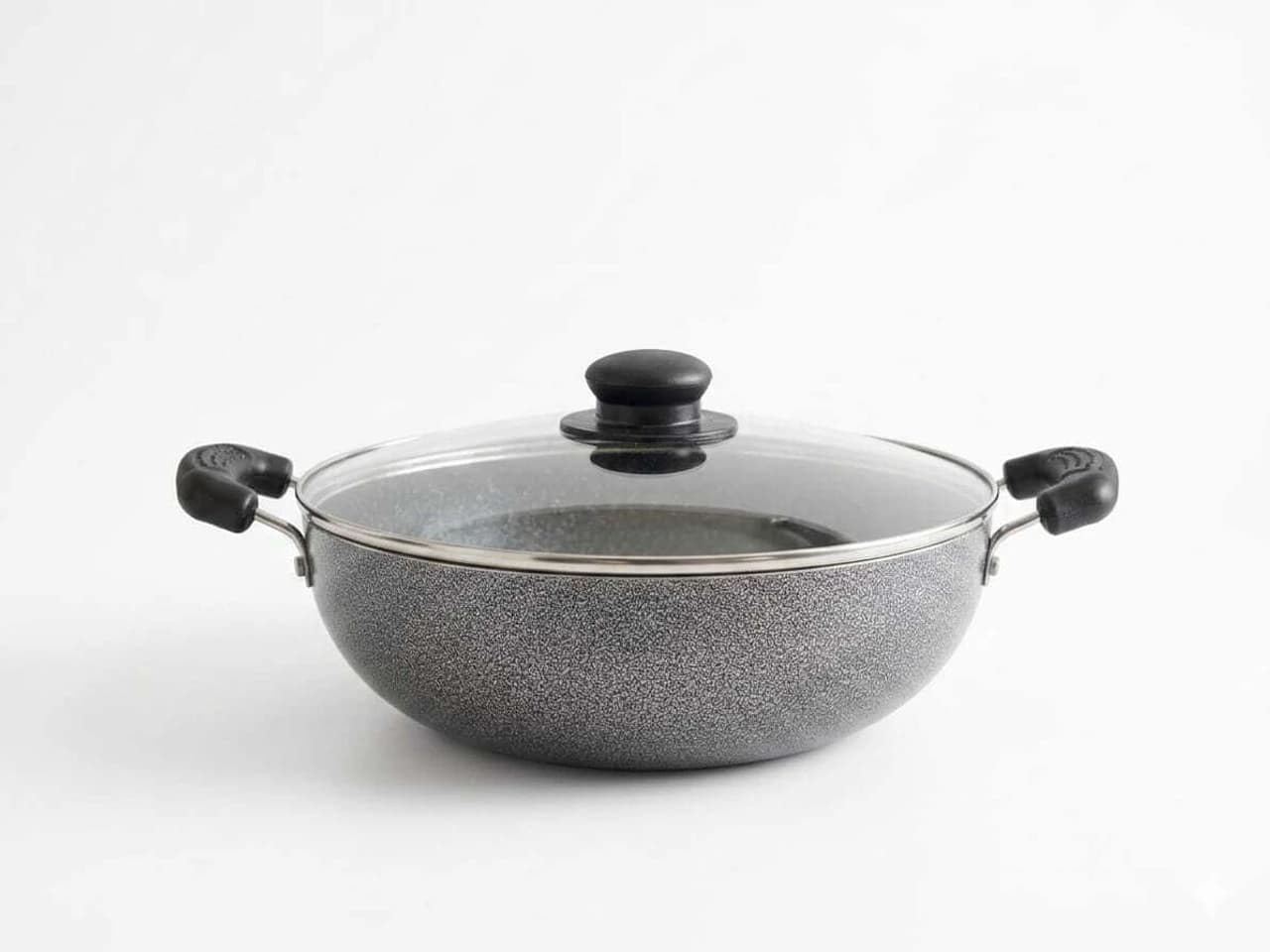 PATALSEVA Glass lid kadhai Kadhai 28 cm diameter with Lid 2.5 L capacity (Aluminium, Non-stick)
