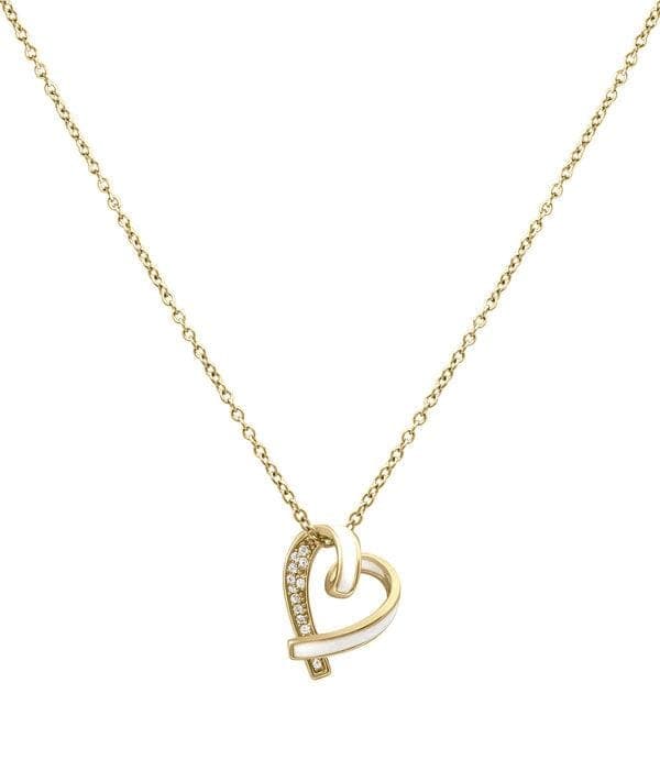 Korean Gold Heart Pendant Necklace For Womens