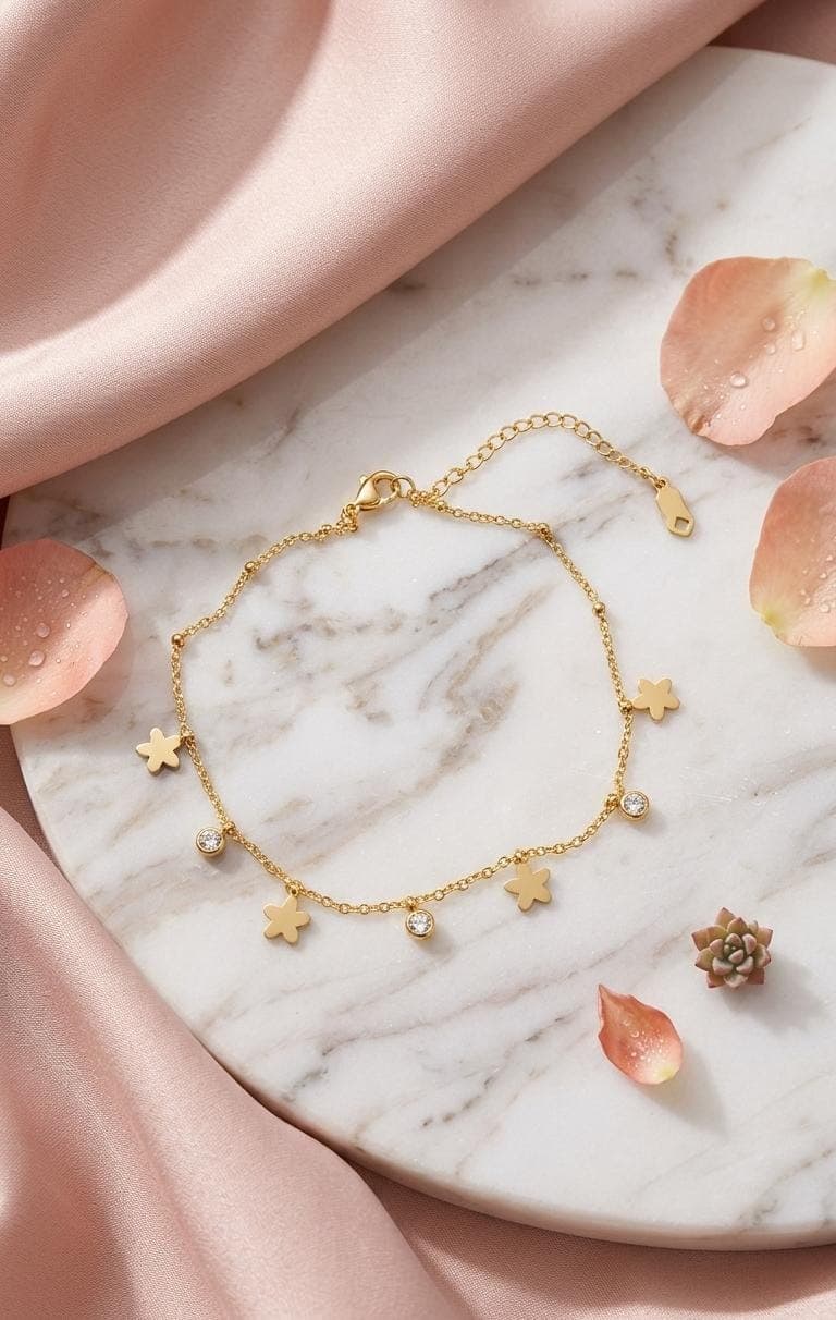 Gold Plated Crystal Anklet