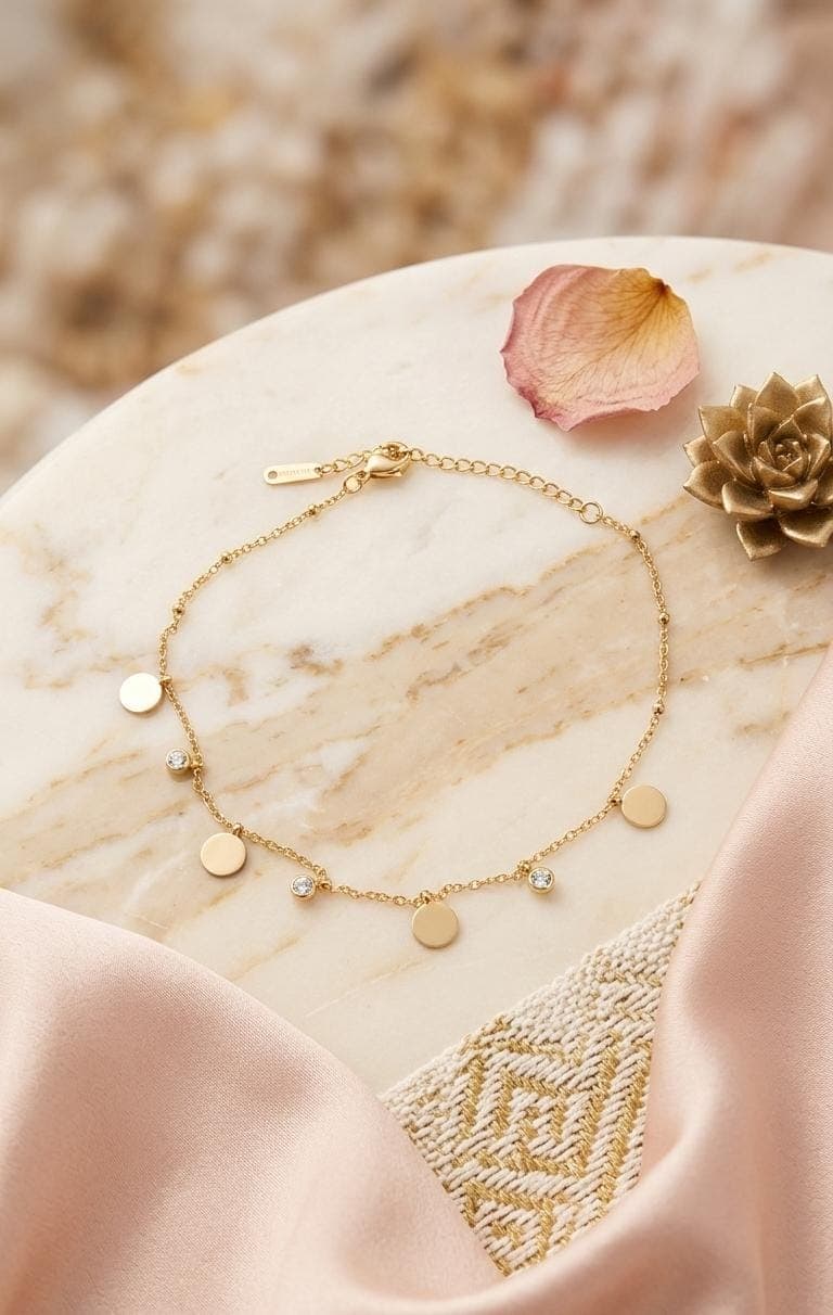 Shiny Coin Chain Gold Bracelet