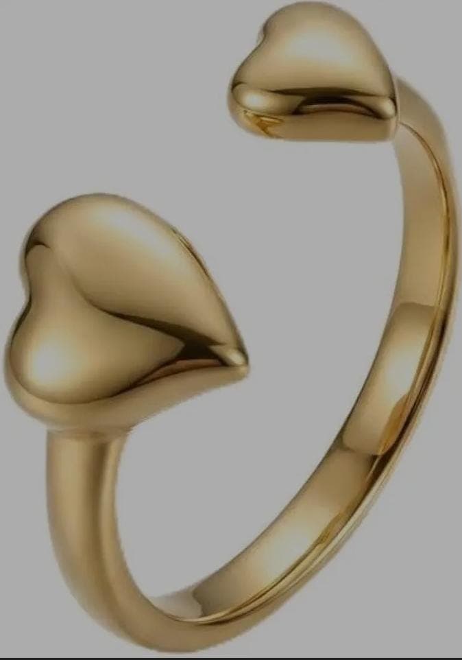 Twin Heart Open Band Ring