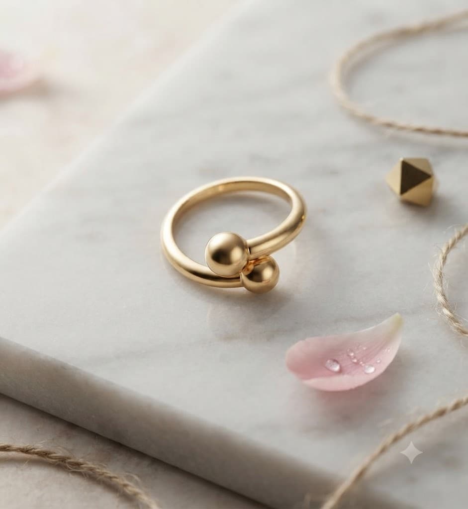 Open Gold Crossover or Spiral Ring ,Chunky Ring