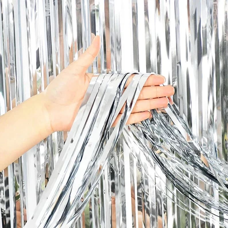 Foil Fringe Curtain - Silver